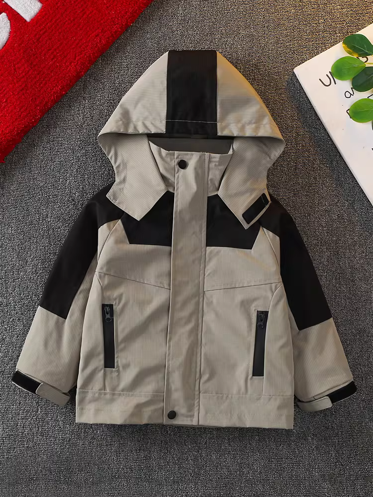 Áo khoác mùa xuân bé trai 2025 kiểu dáng mới thời trang trẻ em áo gió có mũ mùa xuân thu quần áo mùa xuân cho bé