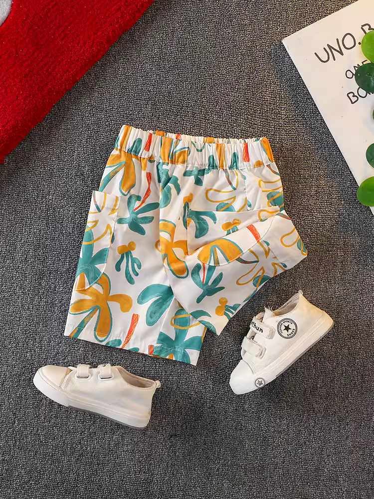 Quần đùi hè bé trai kiểu mới 2025, quần trẻ em mùa hè thời trang, quần đùi rộng rãi năm phần, quần đùi đi biển hè cho bé trai