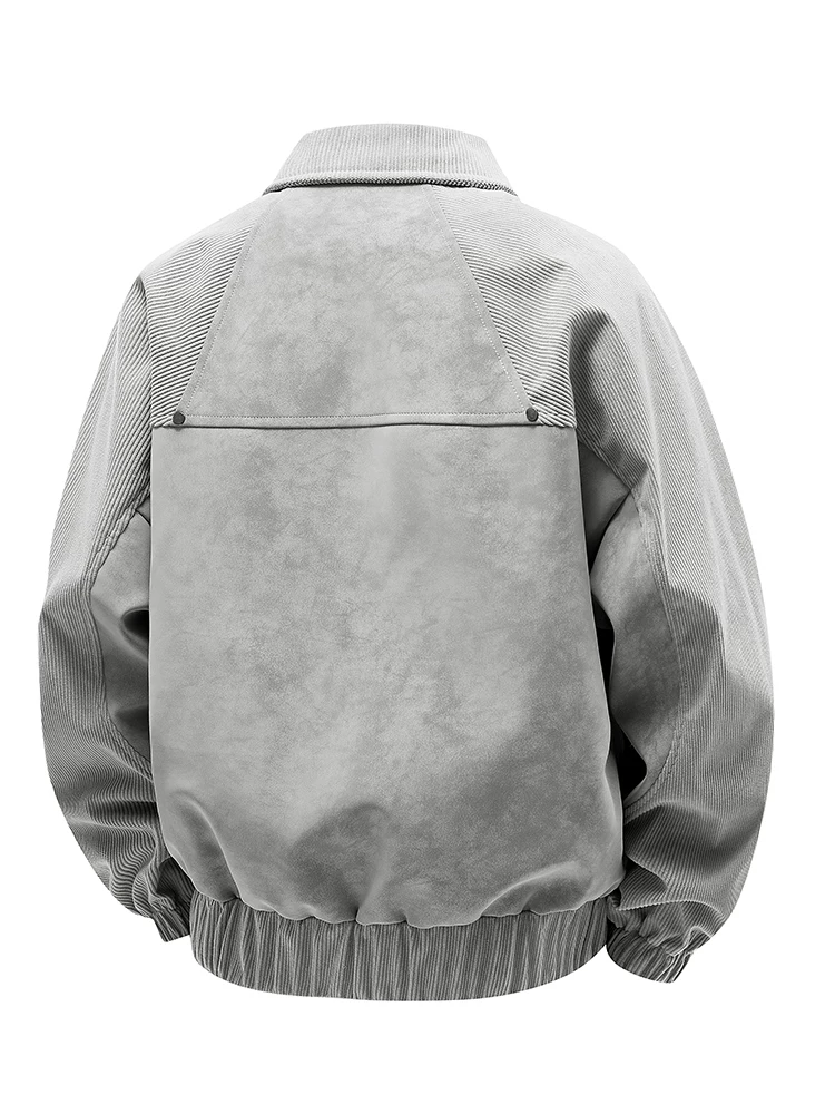 Áo khoác da phối vải nhung Jeanswest dành cho nam, Xuân Thu 2026, kiểu dáng thời thượng mới, phong cách cao cấp, thương hiệu nổi tiếng.