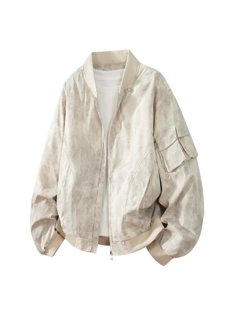 Áo khoác kiểu Mỹ cổ bóng chày Jeanswest 2026 mới dành cho nam, áo khoác mùa xuân thu rộng rãi, thoải mái, cá tính.