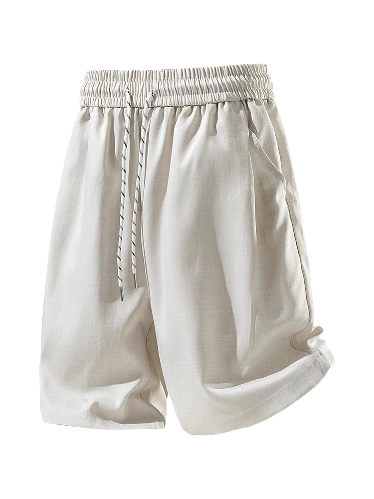Quần jean dây rút màu đen thông thường của Jeanswest dành cho nam, quần short thể thao thời trang cao cấp dáng rộng mùa xuân hè.