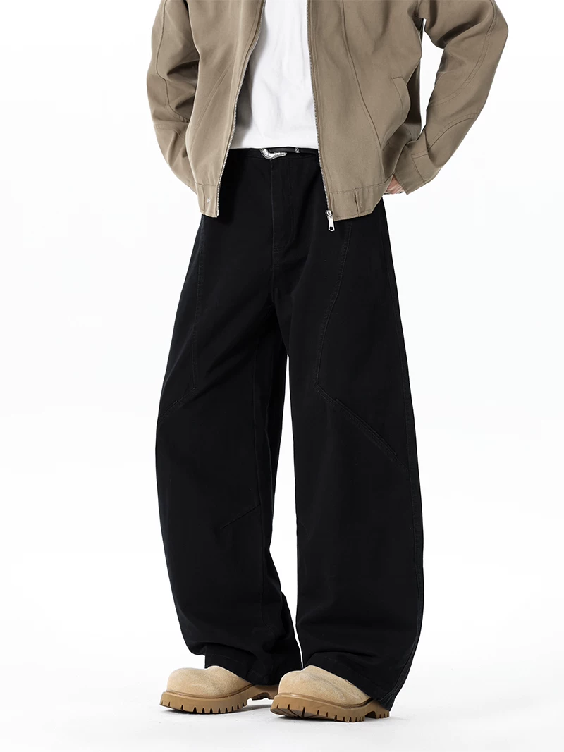 Quần dài nam Jeanswest 100% cotton nguyên chất, kiểu dáng mới xuân thu, chất liệu dày dặn, ống rộng, phong cách casual.