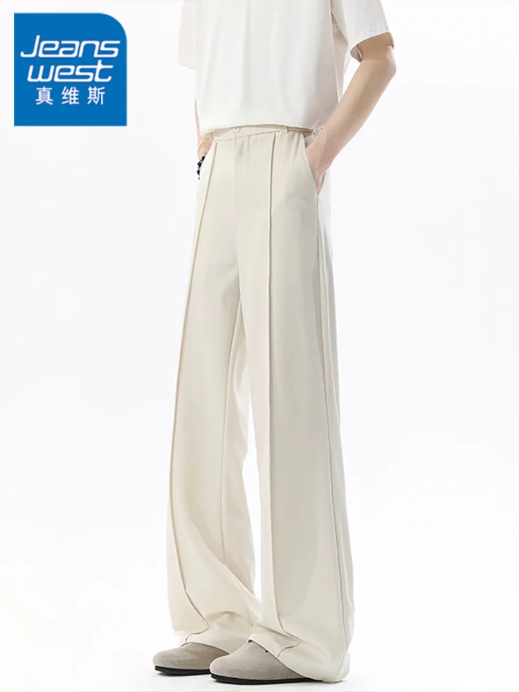 Quần âu nam cao cấp Jeanswest, dáng thẳng, chất liệu mềm mại, kiểu dáng rộng rãi, tạo hiệu ứng rủ tự nhiên, thích hợp cho mùa hè.