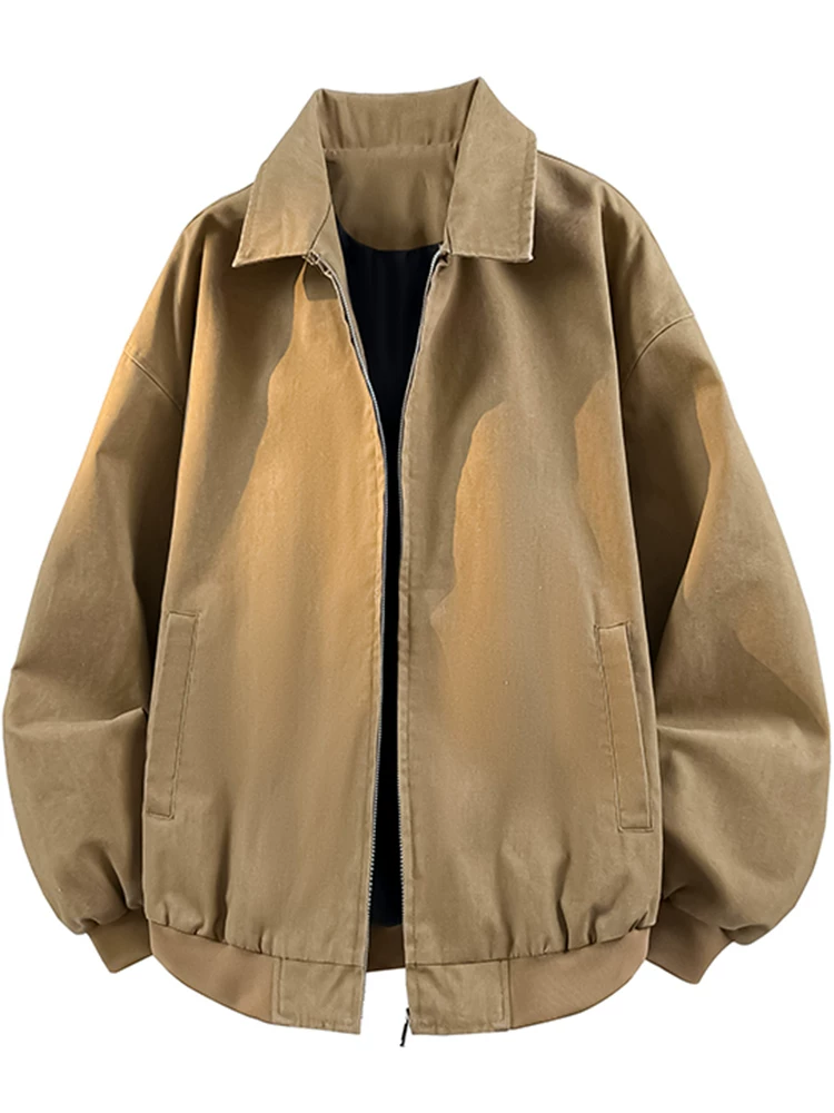 Áo khoác cổ điển màu đen của Jeanswest American dành cho nam, mùa xuân và mùa thu, thương hiệu thời thượng cao cấp, áo khoác ngoài rộng rãi, thoải mái.
