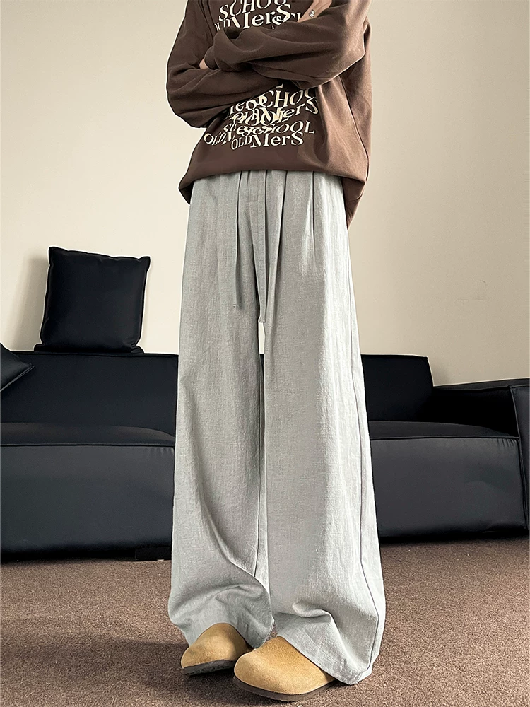 Quần cotton linen thương hiệu thời trang phong cách Mỹ của Jeanswest dành cho nam, quần ống rộng dáng suông, mỏng nhẹ, đa năng, thoải mái cho mùa hè.