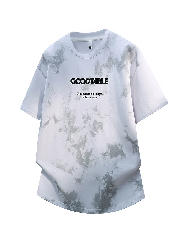 Áo thun nam cổ tròn kiểu Mỹ in chữ tie-dye của Jeanswest, kiểu dáng rộng rãi cao cấp mùa hè, tay ngắn thoáng mát và dễ chịu.