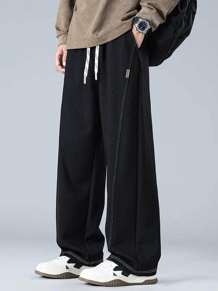 Quần dài dệt kim ống đứng kiểu Mỹ của Jeanswest dành cho nam, mùa xuân thu, thương hiệu thời trang cao cấp, quần dài rộng rãi và thoải mái.