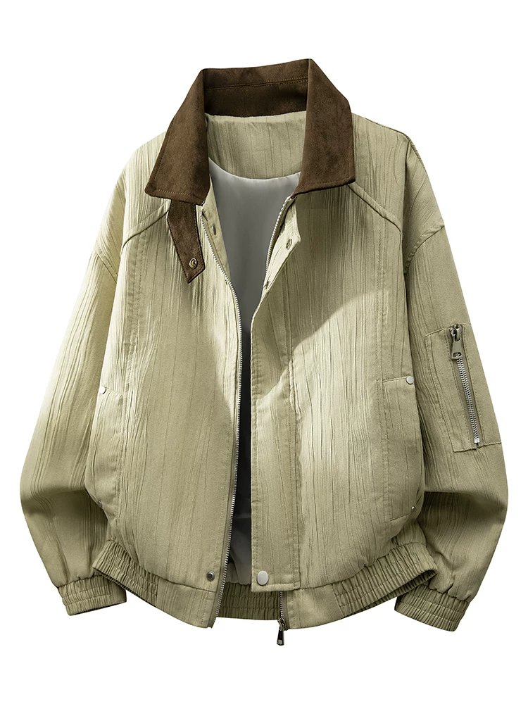 Áo khoác da lộn cao cấp phong cách Mỹ thời thượng của Jeanswest dành cho nam, áo khoác ngoài màu trơn hợp thời trang mùa xuân thu.