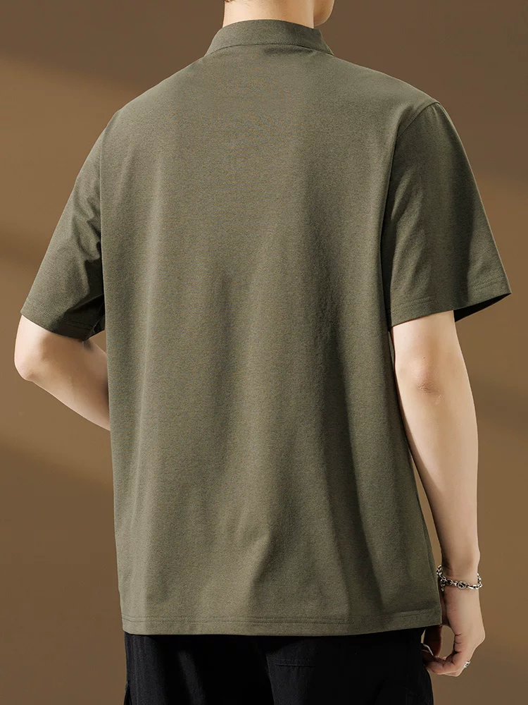Áo thun ngắn tay có khóa kéo bằng lụa băng kháng khuẩn 5A chống nắng của Jeanswest dành cho nam, áo thun nửa tay thông thường đa năng mùa hè.