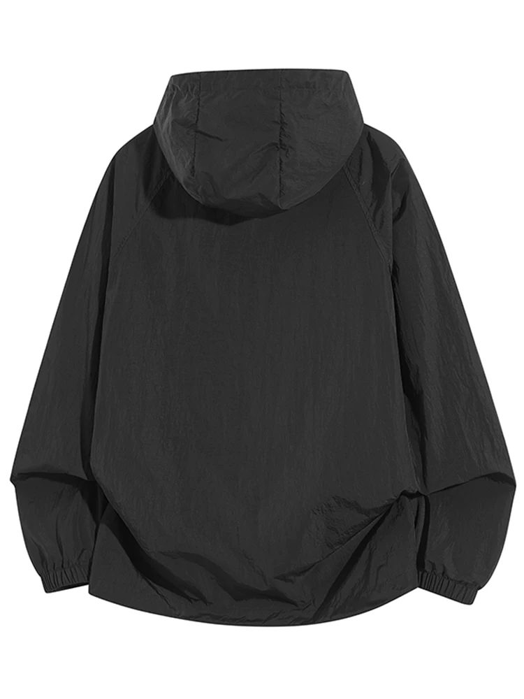 Áo khoác cổ đứng phong cách Mỹ thời thượng của Jeanswest dành cho nam, mùa xuân thu, áo khoác đen dáng rộng cao cấp, phong cách thường ngày.