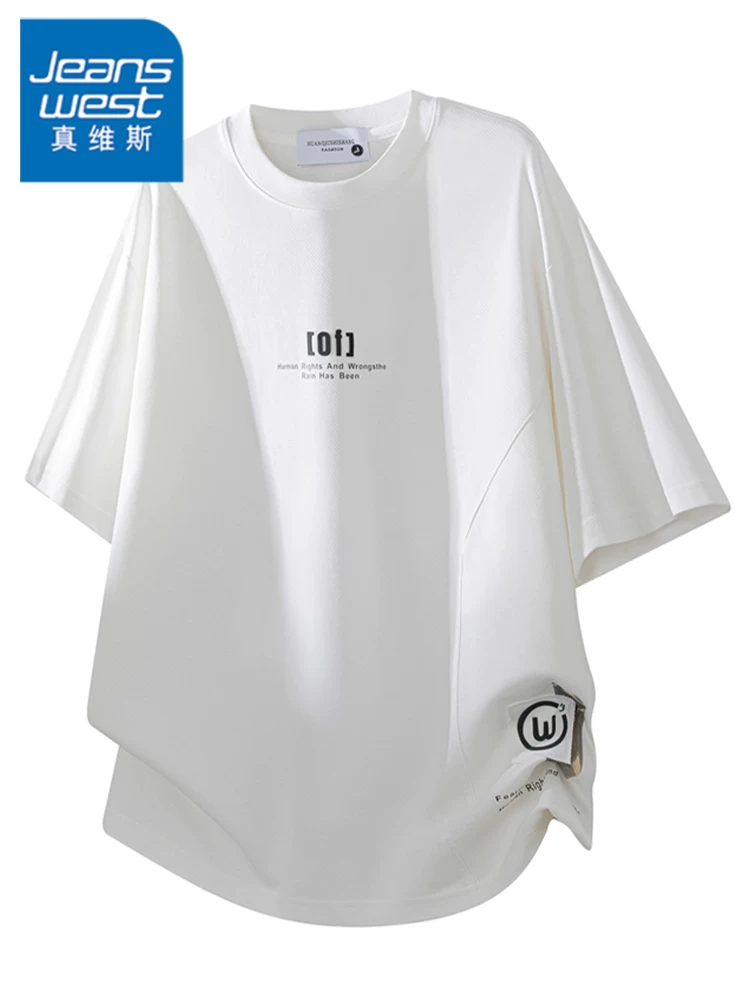 Áo thun nam cổ tròn tay ngắn phong cách Mỹ của Jeanswest, cảm giác cao cấp mùa hè, dáng rộng, thân thiện với làn da, thoáng khí.
