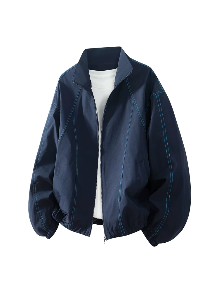 Áo khoác phi công cổ đứng kiểu Mỹ của Jeanswest dành cho nam, thương hiệu thời trang xuân thu, áo khoác đen chống gió, rộng rãi, thoải mái.
