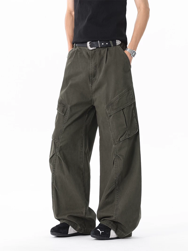 Quần dài ống rộng phong cách Mỹ thời thượng của Jeanswest dành cho nam, mùa xuân và mùa thu, lót lông cừu, dày dặn, ấm áp, quần dài rộng rãi.