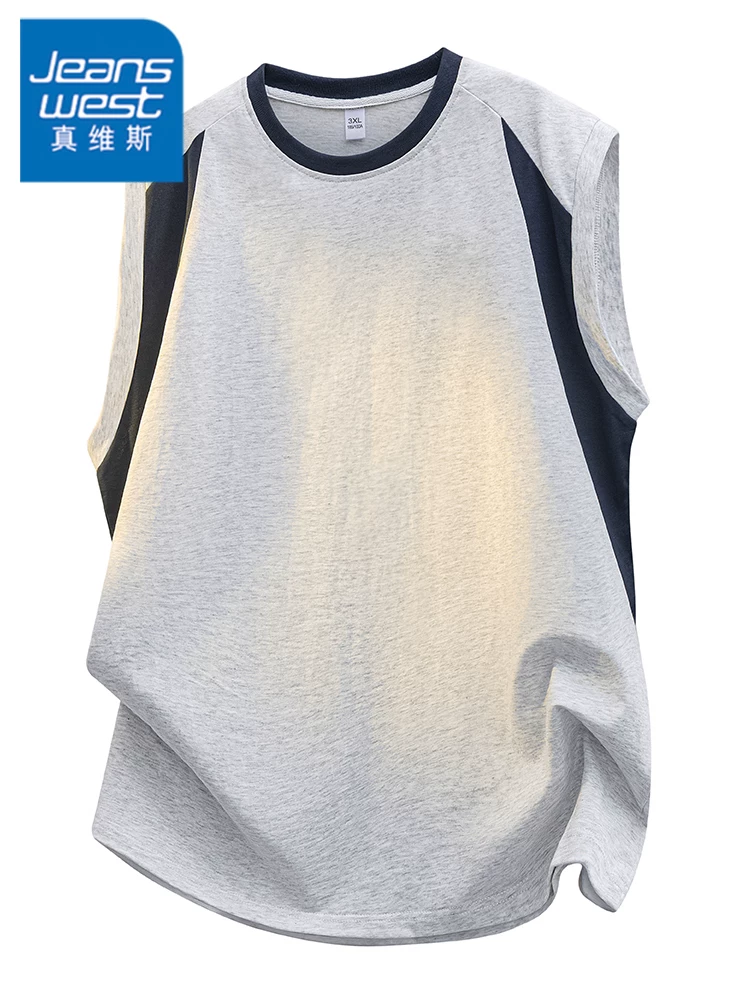 Áo thun vest không tay Jeanswest dành cho nam, phong cách cao cấp mùa hè, thương hiệu cá tính và hợp thời trang, tay ngắn rộng rãi, thoáng khí.