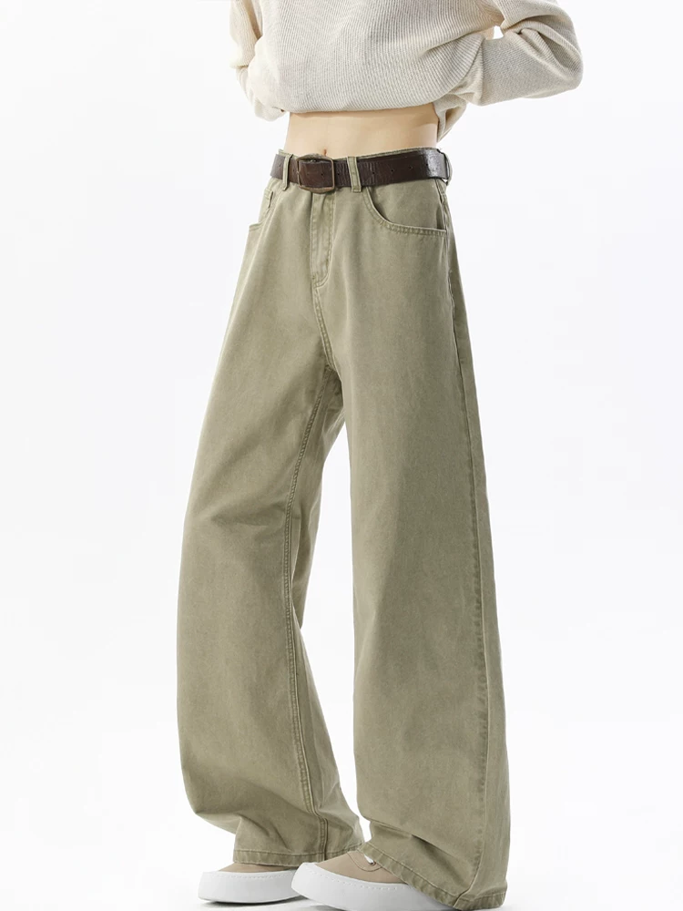 Quần dài ống rộng màu đen kiểu Mỹ của Jeanswest dành cho nam, mùa xuân thu, cảm giác cao cấp, quần dài dáng rộng thoải mái.