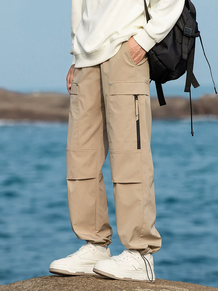 Quần đi bộ đường dài ống rộng chống thấm nước Jeanswest dành cho nam, quần thể thao dáng rộng mùa xuân thu, quần công sở kiểu Mỹ.
