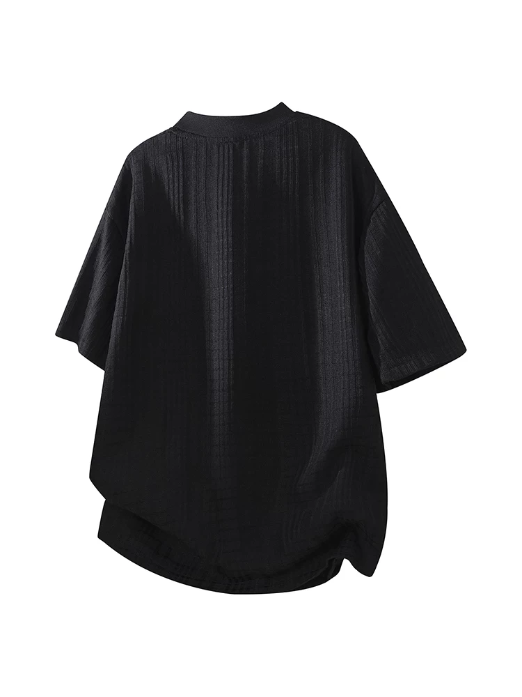 Áo thun nam nửa khóa kéo kiểu Mỹ của Jeanswest, mùa xuân hè, thương hiệu thời trang cao cấp, phong cách và cá tính, tay ngắn rộng rãi và thoáng khí.