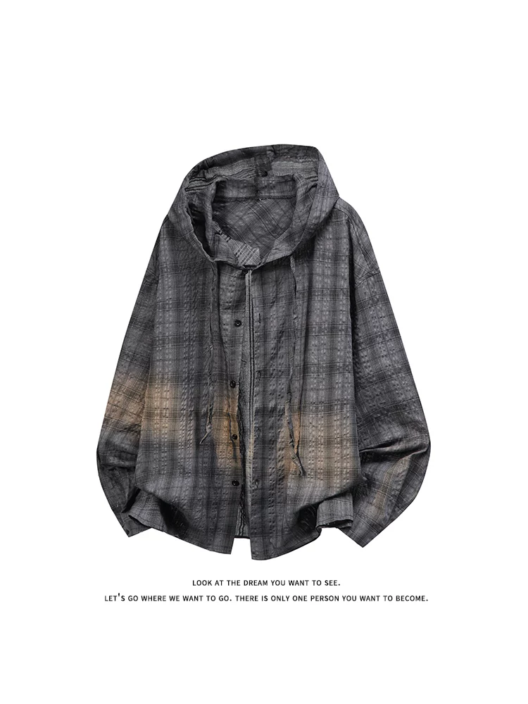 Áo sơ mi có mũ trùm đầu phong cách retro Mỹ của Jeanswest dành cho nam, mẫu mới xuân thu 2026, thương hiệu thời thượng, áo kiểu cao cấp.