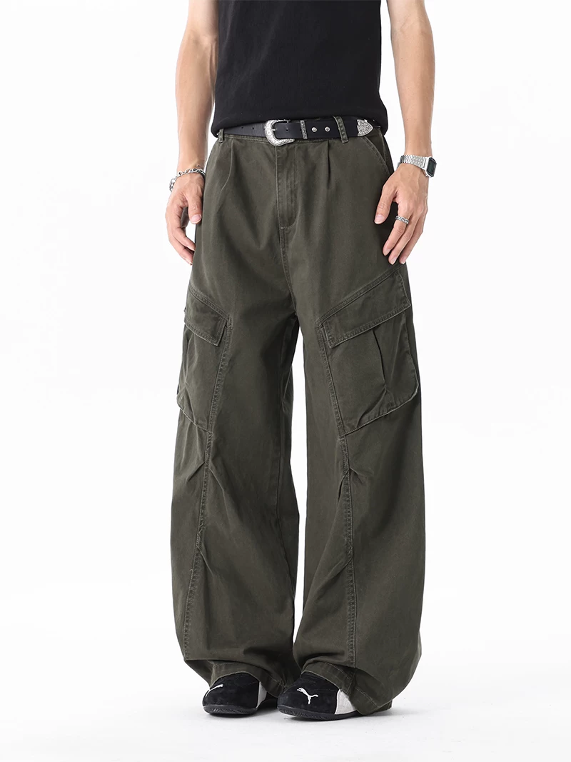 Quần dài ống rộng phong cách Mỹ thời thượng của Jeanswest dành cho nam, mùa xuân và mùa thu, lót lông cừu, dày dặn, ấm áp, quần dài rộng rãi.
