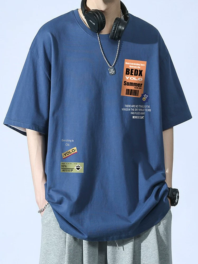 Áo thun ngắn tay cotton nguyên chất màu đen của Jeanswest dành cho nam mùa hè mỏng hợp thời trang thương hiệu áo thun nửa tay dành cho học sinh trung học