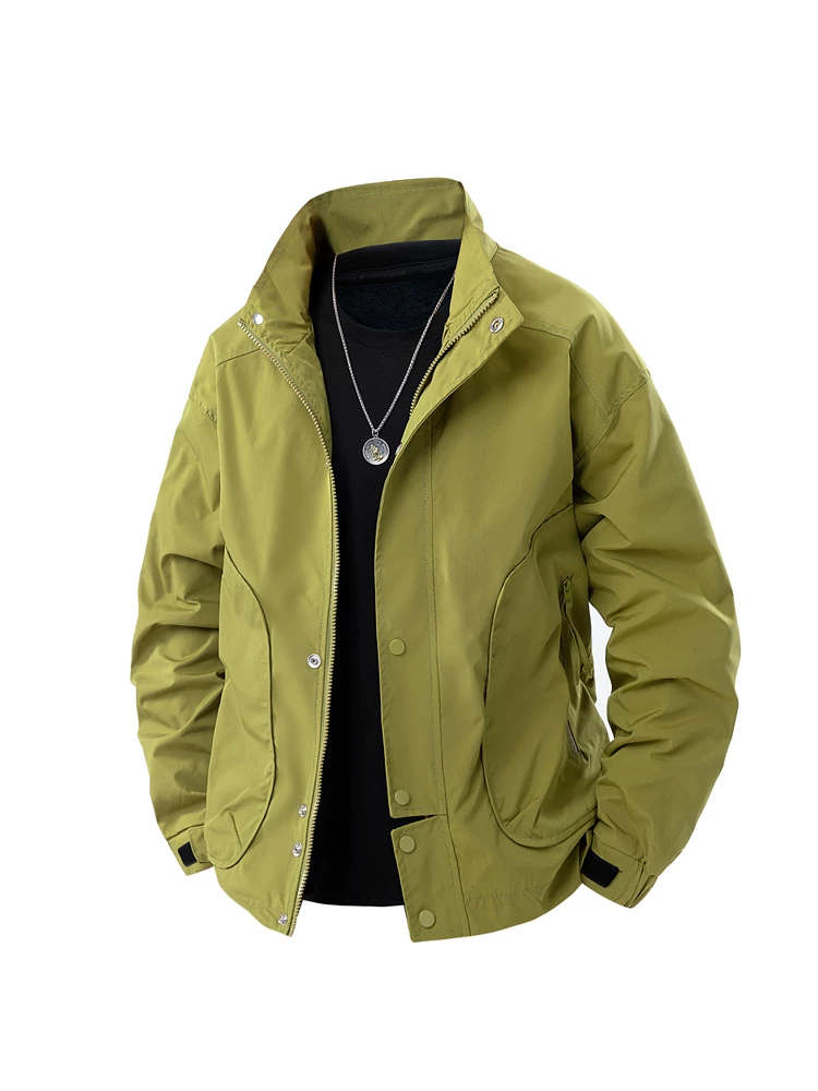Áo khoác công sở cổ đứng mới của Jeanswest dành cho nam, phong cách đường phố mùa xuân thu, kiểu dáng rộng rãi và thoải mái, áo khoác ngoài cỡ lớn.
