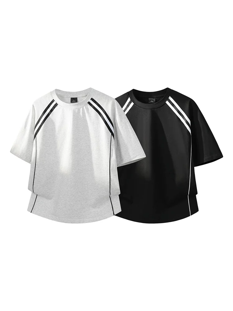 Áo thun nam Jeanswest sọc phối màu, 100% cotton nguyên chất, dáng rộng mùa hè, cảm giác cao cấp, thoáng khí, thân thiện với làn da, tay ngắn.