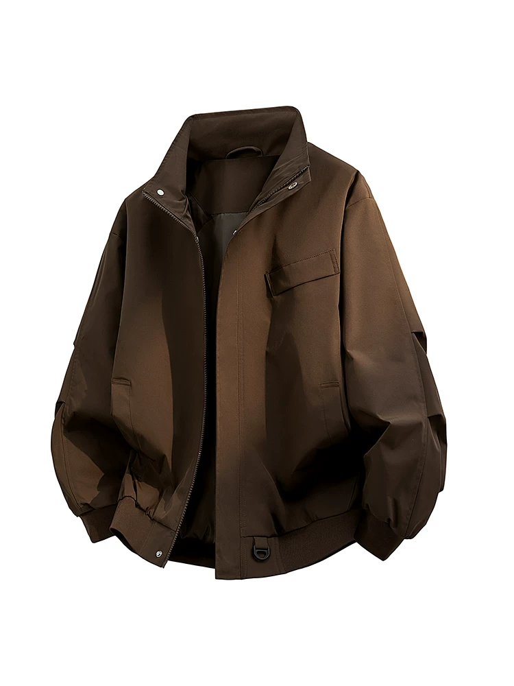 Áo khoác cổ đứng màu xanh quân đội phong cách Mỹ của Jeanswest dành cho nam, mùa xuân và mùa thu, áo khoác ngoài thương hiệu thời trang cao cấp, rộng rãi, hợp thời trang.