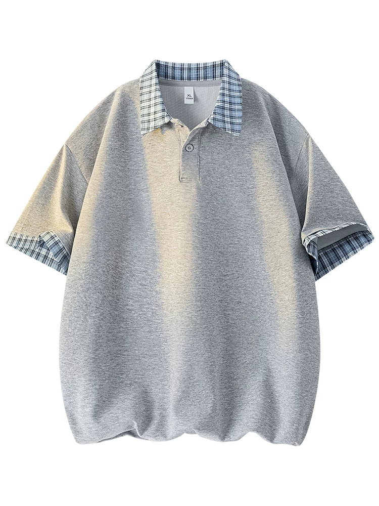 Áo thun nam Jeanswest kiểu Mỹ phối màu, chất liệu lụa băng, cao cấp, dáng rộng, thoáng khí, mỏng, kiểu polo mùa hè.