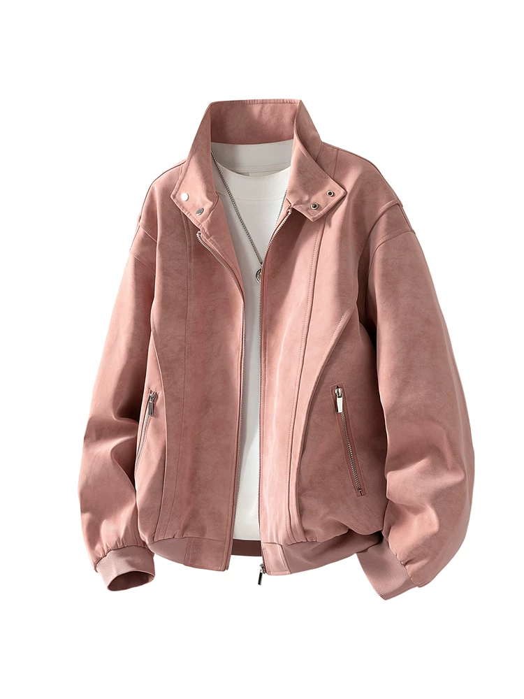 Áo khoác phi công cổ đứng nhuộm màu phong cách retro của Jeanswest dành cho nam, áo khoác ngoài dáng rộng thoải mái mới cho mùa xuân và mùa thu.