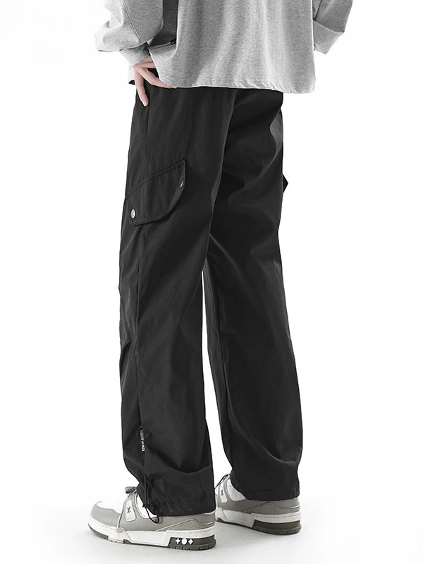 Quần công sở chức năng màu đen của Jeanswest dành cho nam, kiểu dáng mỏng mùa hè với túi lớn, quần dài ống thẳng hợp thời trang theo phong cách Mỹ.