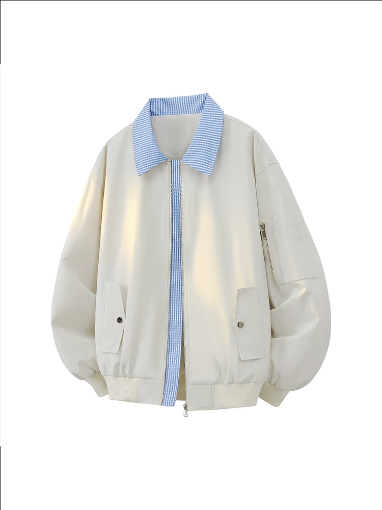 Áo khoác cổ điển cao cấp của Jeanswest dành cho nam giới, áo khoác màu đen hợp thời trang dáng rộng thường ngày mùa xuân và mùa thu.