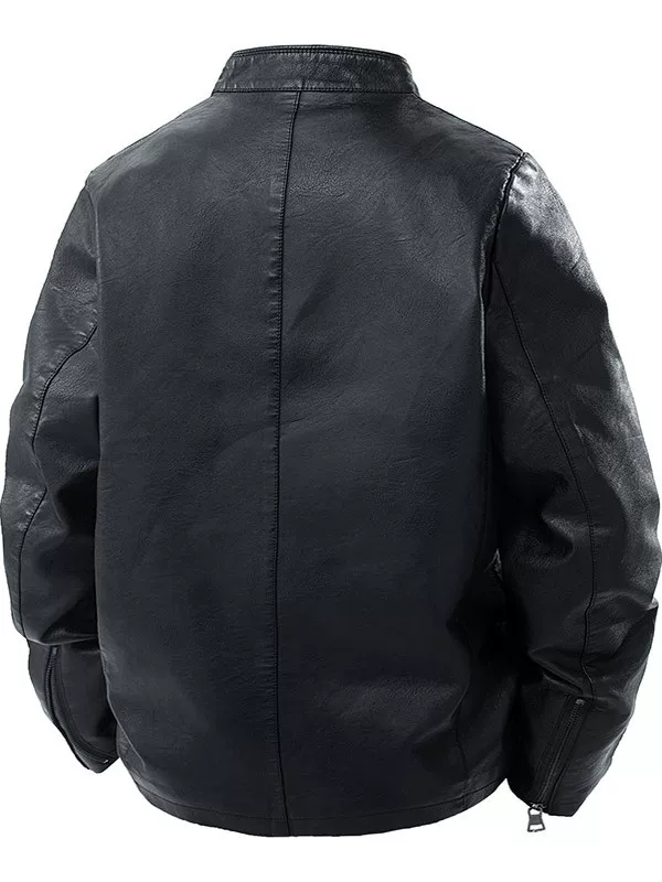 Áo khoác da cổ điển kiểu Mỹ của Jeanswest dành cho nam mùa thu, áo khoác thường ngày rộng rãi đa năng