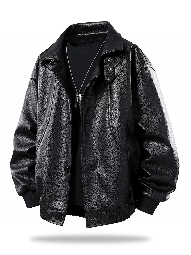 Áo khoác da PU cổ điển kiểu Mỹ của Jeanswest dành cho nam, mùa xuân và mùa thu, thương hiệu thời thượng cao cấp, áo khoác ngoài dáng rộng thoải mái.