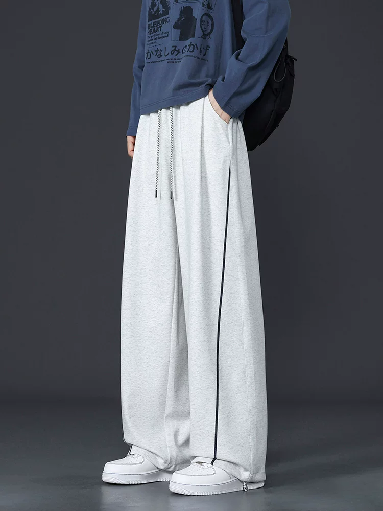 Quần âu ống đứng dáng suông phối màu của Jeanswest dành cho nam, quần ống rộng có dây rút hợp thời trang mùa xuân thu.