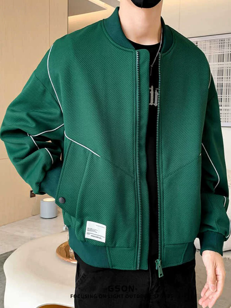 Áo khoác nam Jeanswest, kiểu dáng mỏng mùa xuân thu, thương hiệu thời thượng dành cho nam thanh niên, dáng rộng, cổ áo bóng chày mùa xuân, áo khoác màu đen.