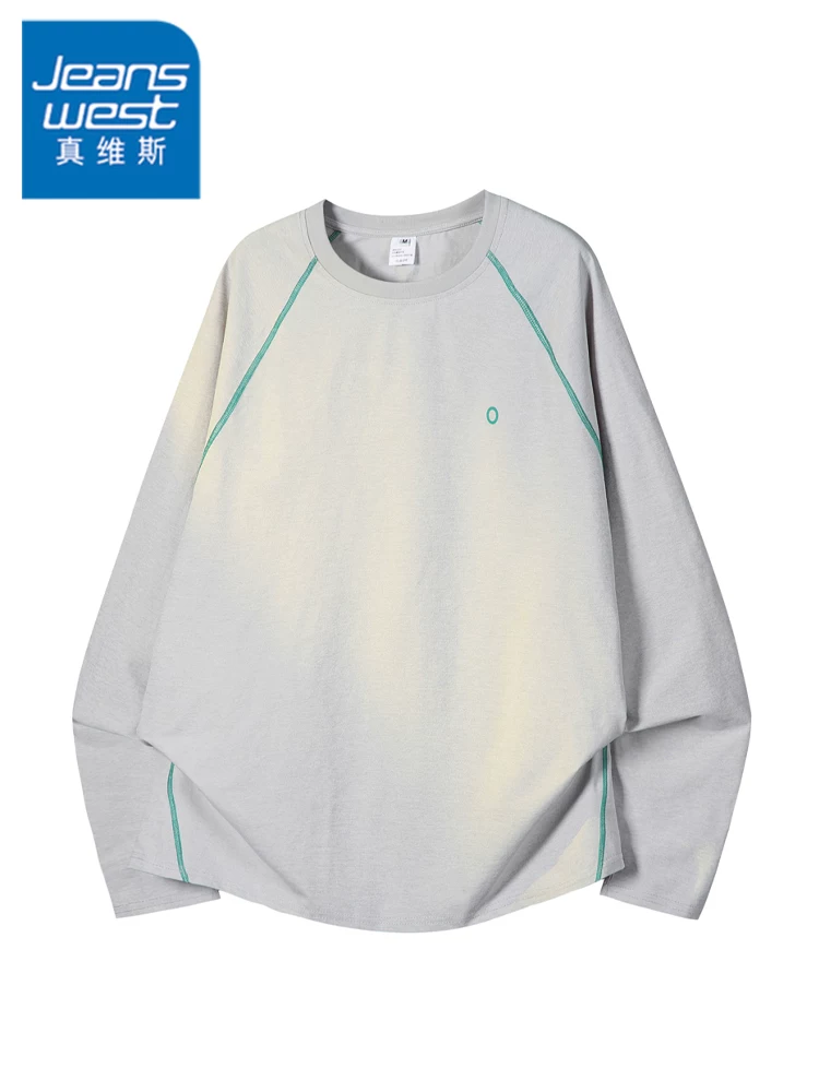 Áo thun dài tay chống nắng nhanh khô của Jeanswest dành cho nam, mùa xuân hè, dáng rộng, đa năng, thoáng khí, thân thiện với làn da.