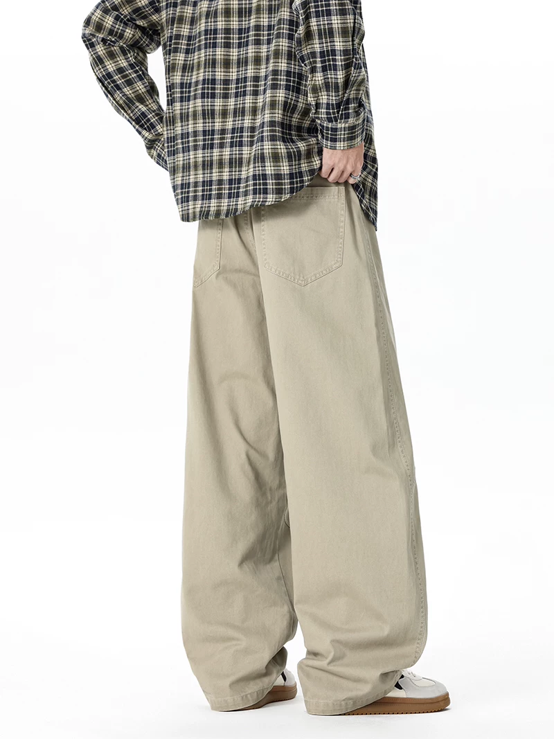 Quần dài nam Jeanswest 100% cotton nguyên chất, kiểu dáng mới xuân thu, chất liệu dày dặn, ống rộng, phong cách casual.