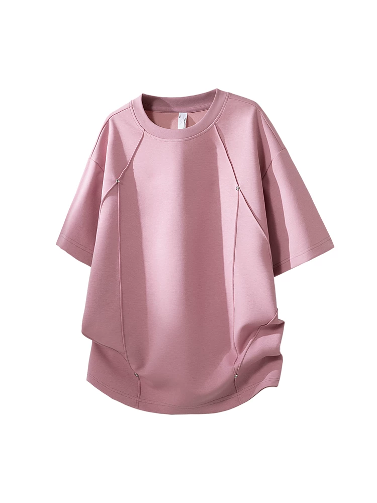 Áo thun cổ tròn cao cấp phong cách Mỹ của Jeanswest dành cho nam, áo thun ngắn tay thương hiệu thời trang cao cấp dáng rộng thông thường mùa hè.