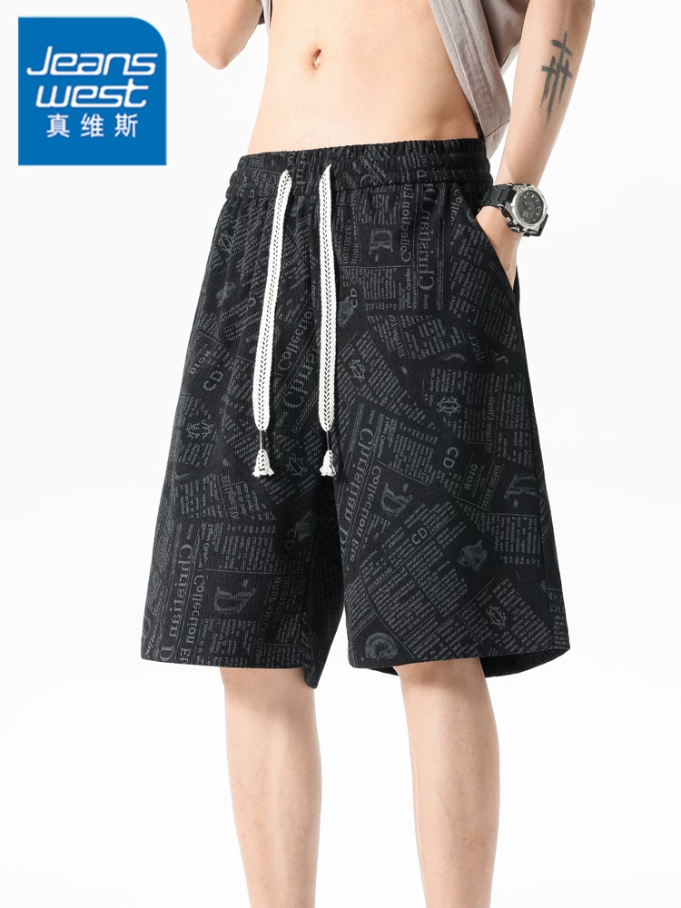 Quần short năm điểm có dây rút thoáng khí thân thiện với da của Jeanswest dành cho nam, quần short mỏng thể thao ngoài trời cao cấp mùa hè.