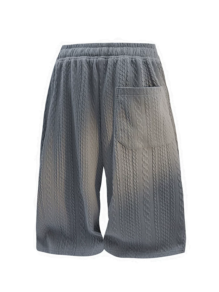 Quần short nam kiểu Mỹ chất liệu jacquard, phong cách casual, cao cấp, rộng rãi, thời thượng, thoáng mát, năm phần, mùa hè.