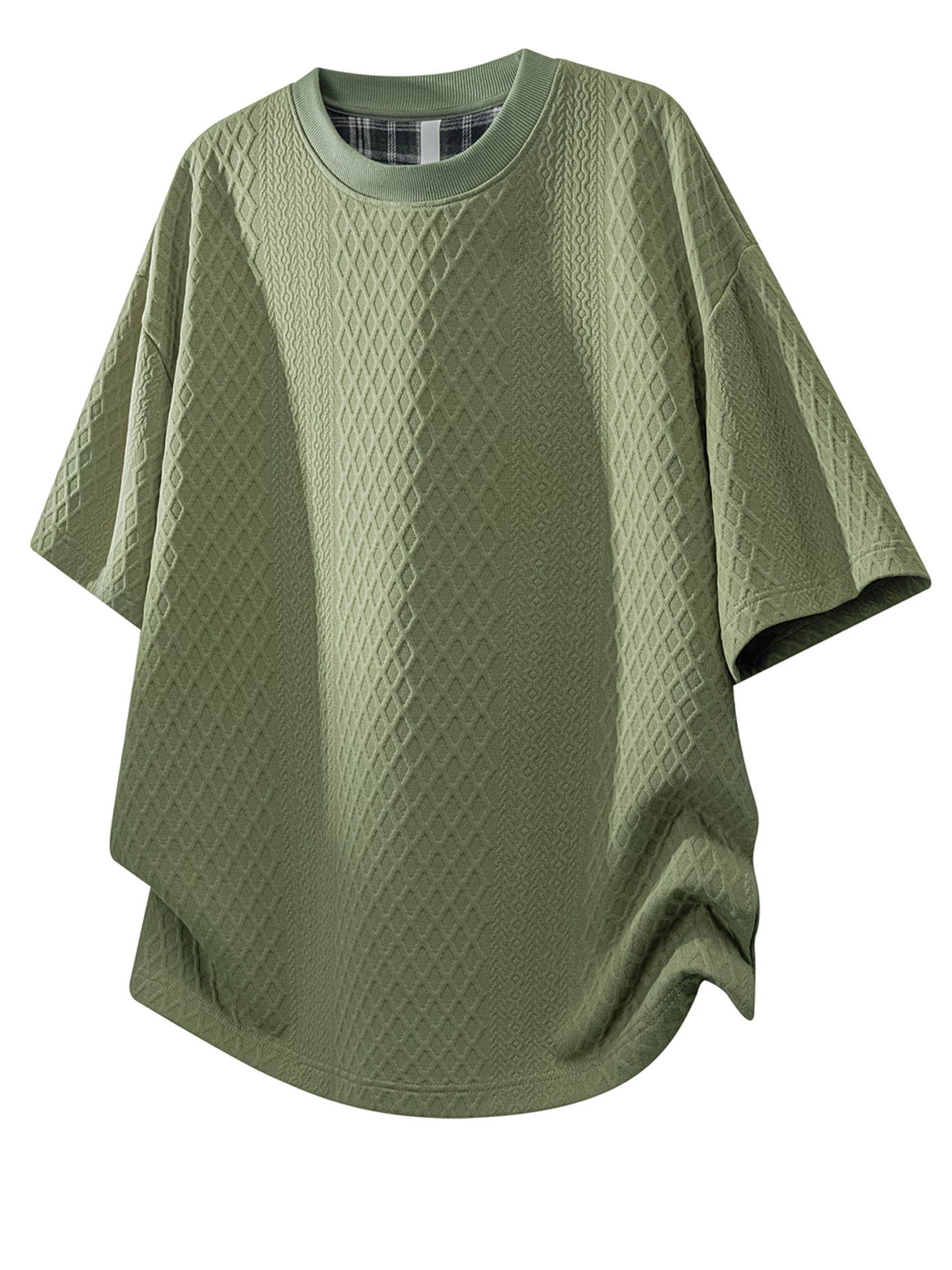 Áo thun nam Jeanswest họa tiết waffle phối màu jacquard, phong cách cao cấp mùa hè, kiểu dáng rộng rãi hợp thời trang, chất liệu thoáng khí và thân thiện với làn da, tay ngắn.