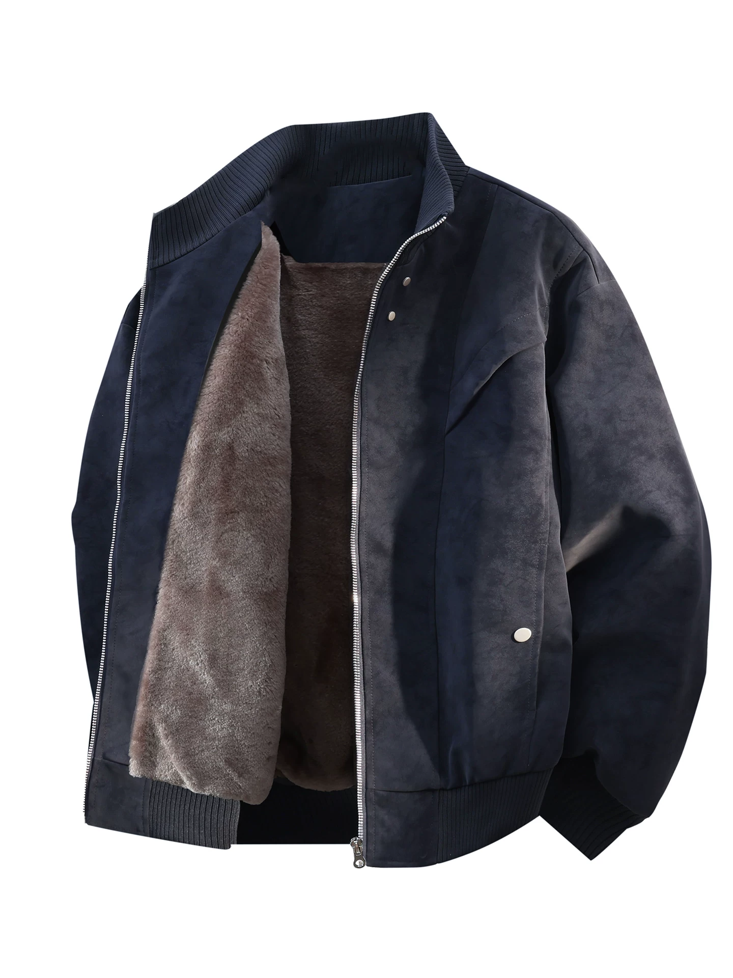Áo khoác công sở cổ đứng lót lông cừu kiểu Mỹ của Jeanswest dành cho nam, áo khoác cỡ lớn mùa thu đông.