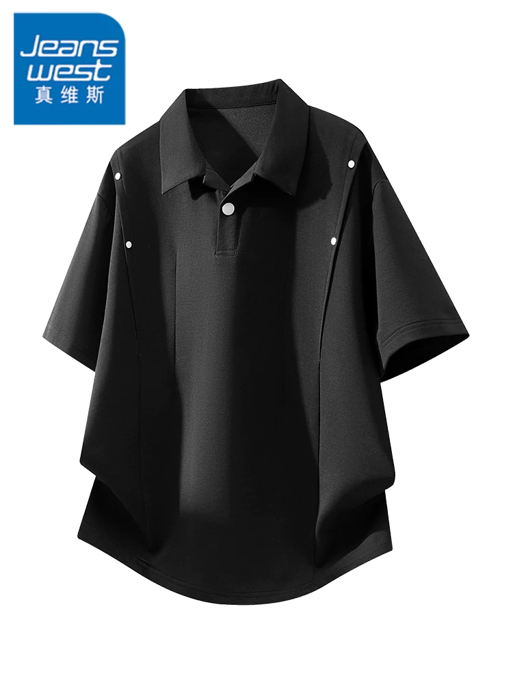 Áo thun nam Jeanswest kiểu Mỹ, thiết kế phá cách với đinh tán, chất liệu cao cấp, thoáng khí, thân thiện với da, thời trang, thương hiệu nổi tiếng, tay ngắn.