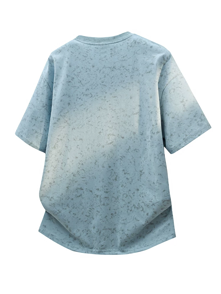 Áo thun cổ tròn thêu họa tiết tie-dye phong cách Mỹ của Jeanswest dành cho nam, áo thun ngắn tay cao cấp mùa hè rộng rãi, thoáng khí, thân thiện với làn da.