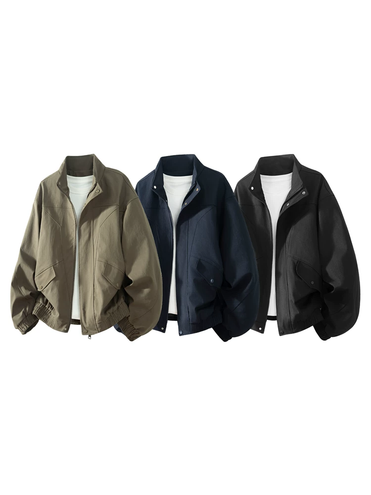 Áo khoác phi công cổ đứng kiểu Mỹ của Jeanswest dành cho nam, mùa xuân thu, thương hiệu thời trang cao cấp, áo khoác dáng rộng thoải mái, phong cách cá tính.