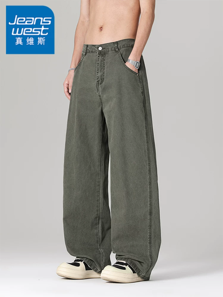 Quần âu ống rộng chất liệu cotton 100% cao cấp của Jeanswest dành cho nam, quần dài mặc thường ngày mùa hè.
