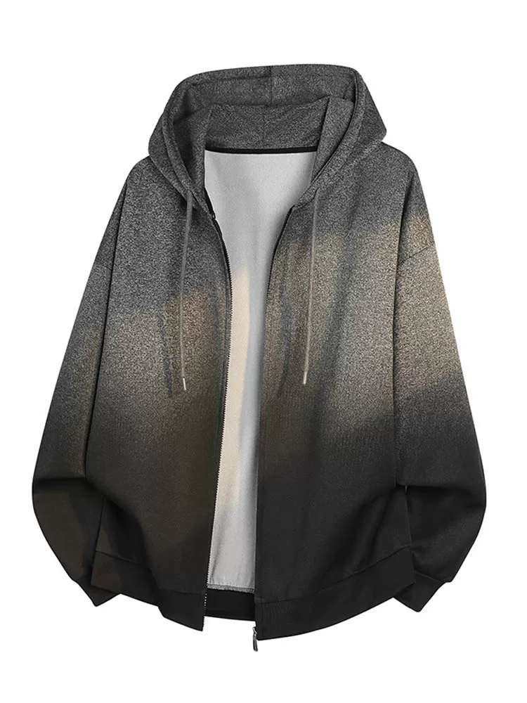 Áo khoác có mũ trùm đầu màu gradient cao cấp của Jeanswest dành cho nam, mùa xuân thu phong cách Mỹ, thương hiệu thời thượng, áo khoác ngoài đa năng, rộng rãi, thoải mái.