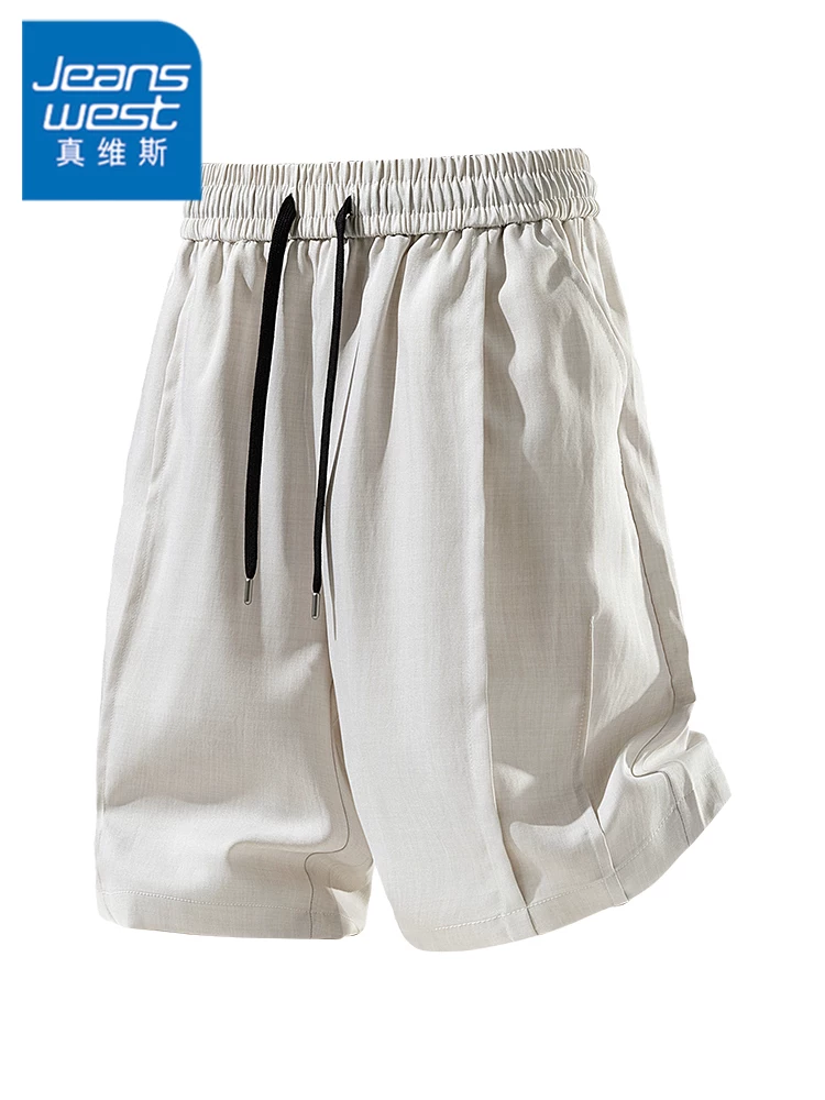 Quần short dây rút dáng rộng thông thường của Jeanswest dành cho nam, quần short năm điểm thể thao thời trang cao cấp mùa xuân hè, thoáng khí, thân thiện với làn da.