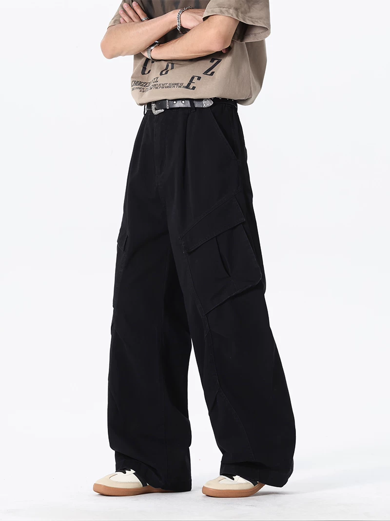 Quần dài ống rộng phong cách Mỹ thời thượng của Jeanswest dành cho nam, mùa xuân và mùa thu, lót lông cừu, dày dặn, ấm áp, quần dài rộng rãi.