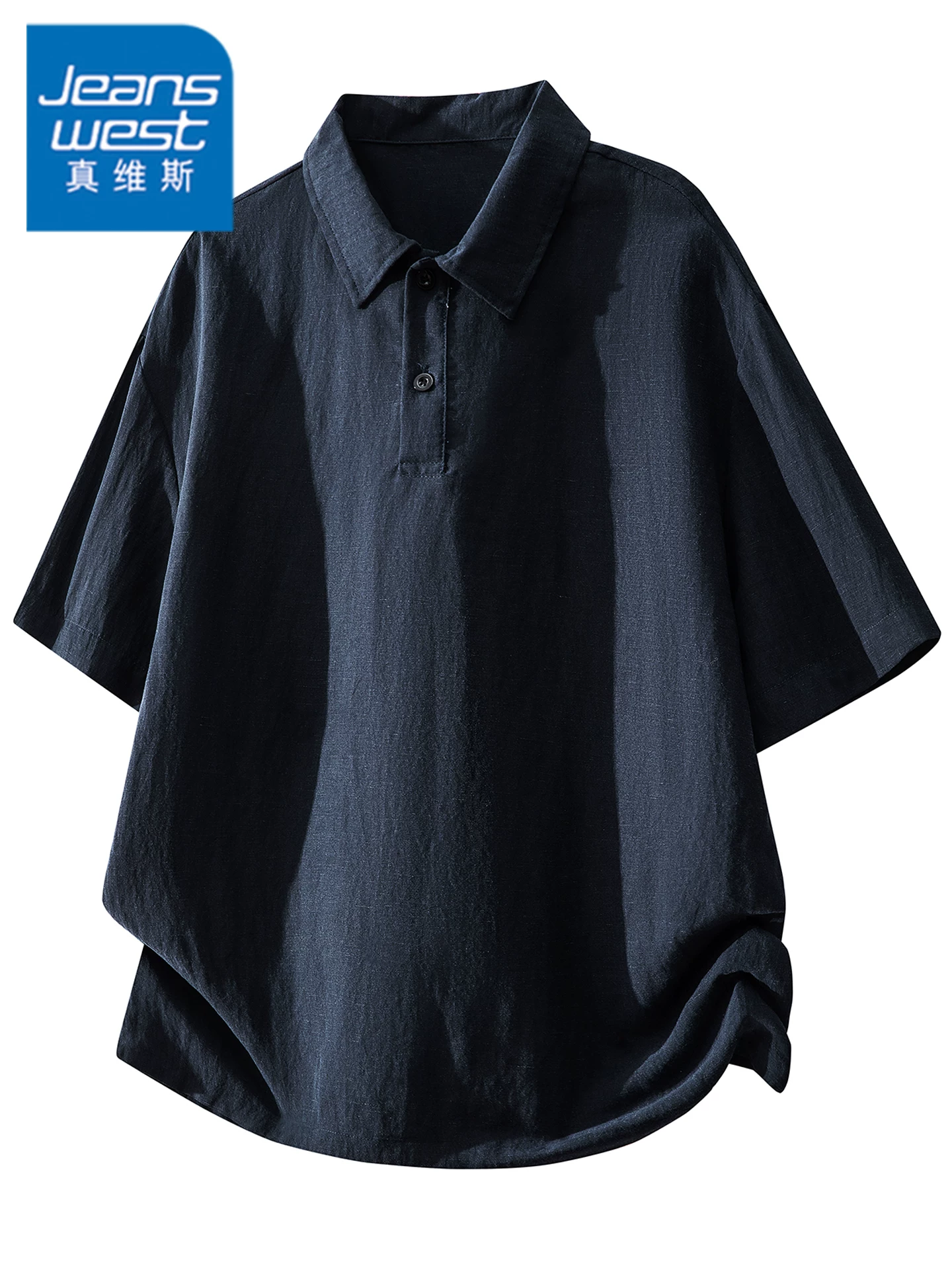 Áo thun nam Jeanswest kiểu Mỹ, chất liệu Tencel Lyocell, màu trơn, dáng rộng, thoáng khí, cao cấp, thời trang, thương hiệu POLO.